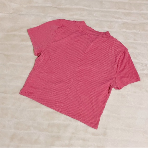 Aritzia Wilfred free hot pink ribbed crop top 💖 - Picture 2 of 3